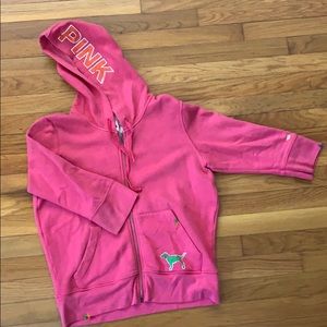 PINK hoodie with flower embroidery